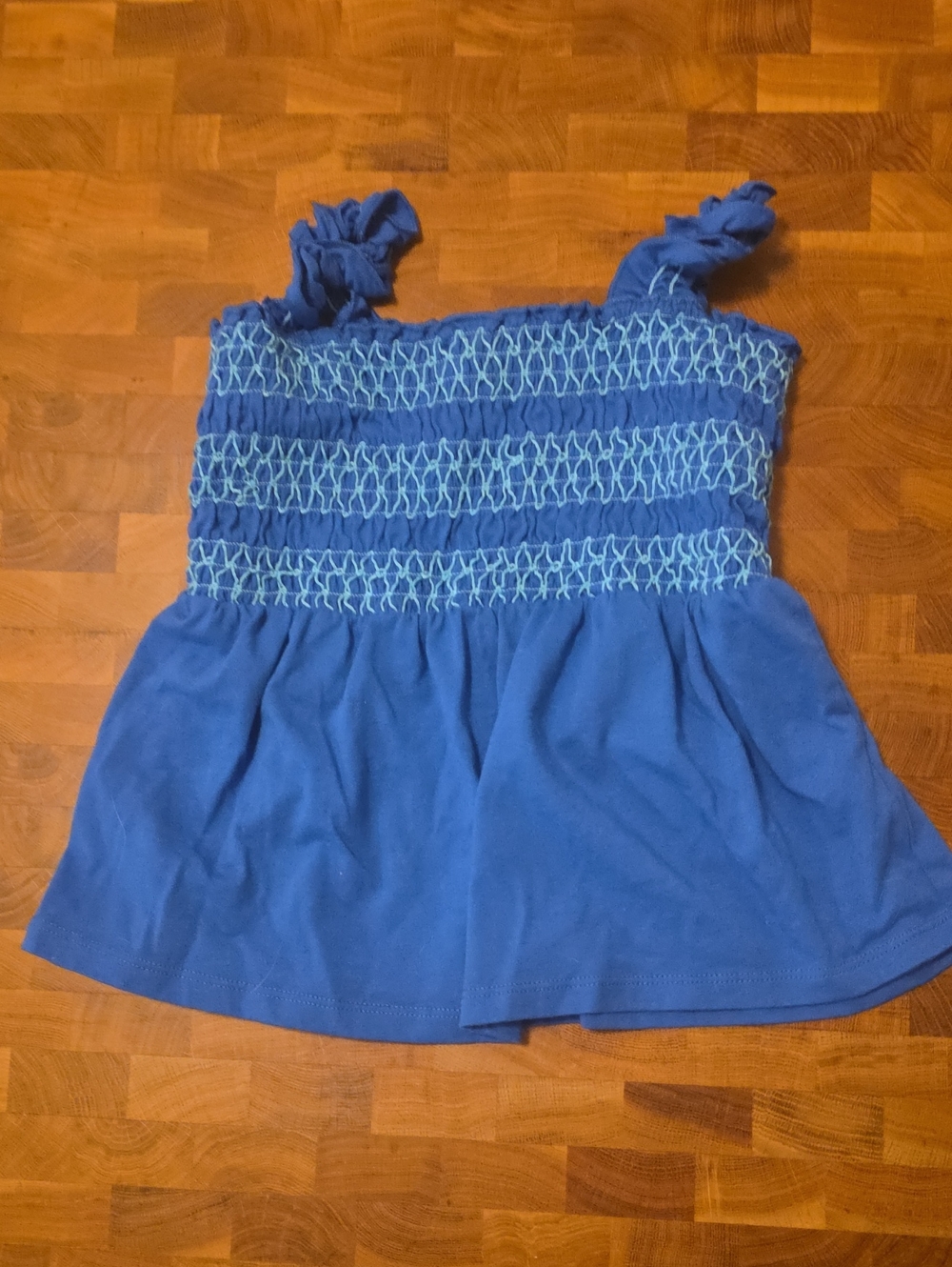 10 / $10 The Children's Place Royal Blue Smocked Tank Top with Ruffeled Straps